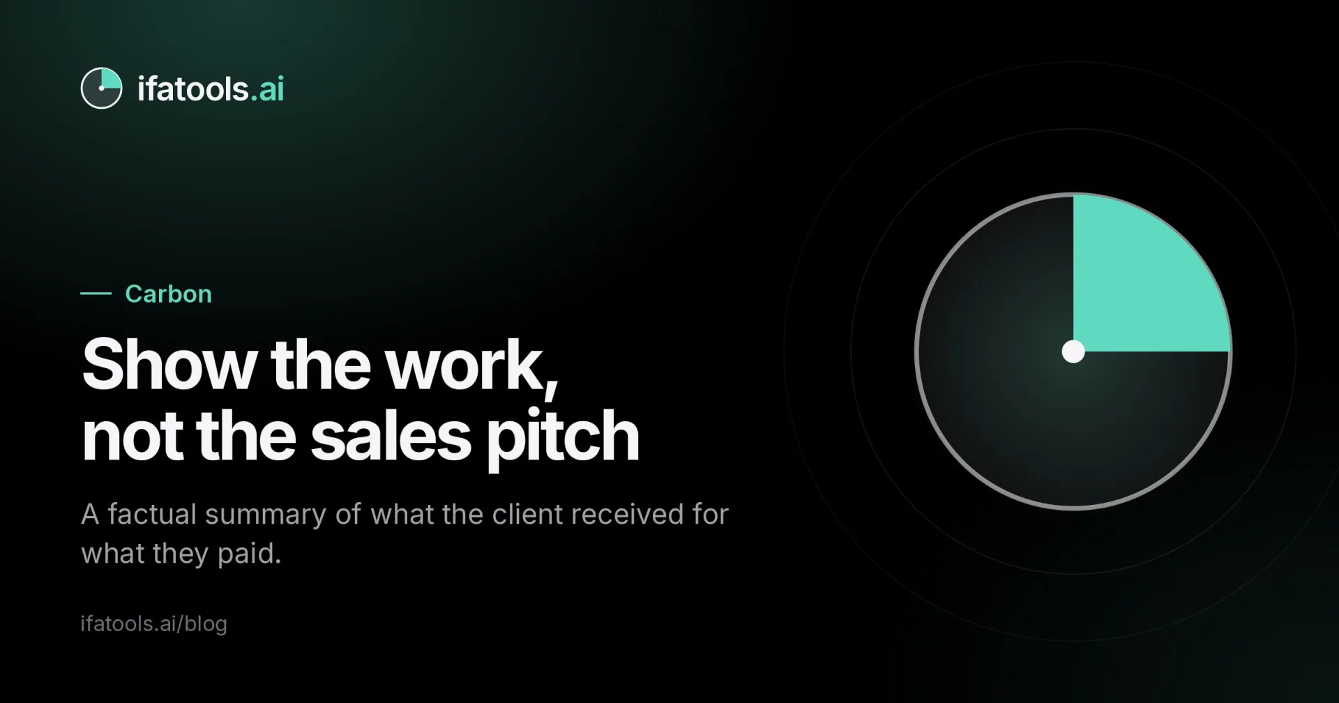 Cover image: Show the work, not the sales pitch.